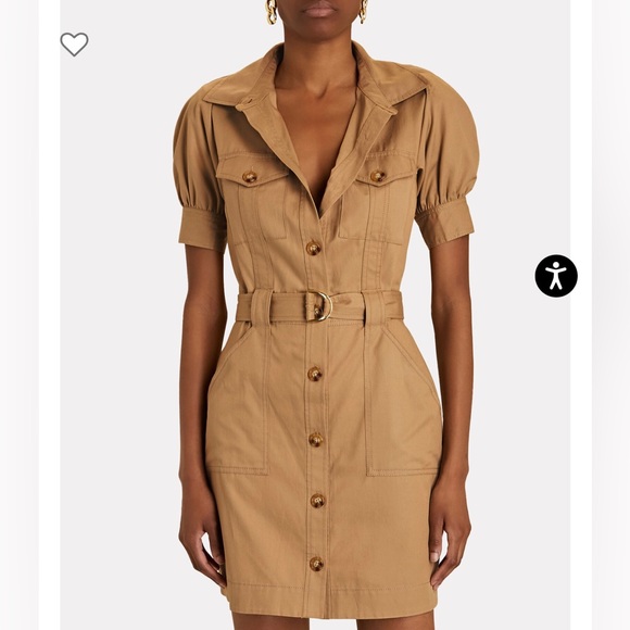 Derek Lam Echo Belted Twill Utility Dress - Size 10 - Picture 3 of 6